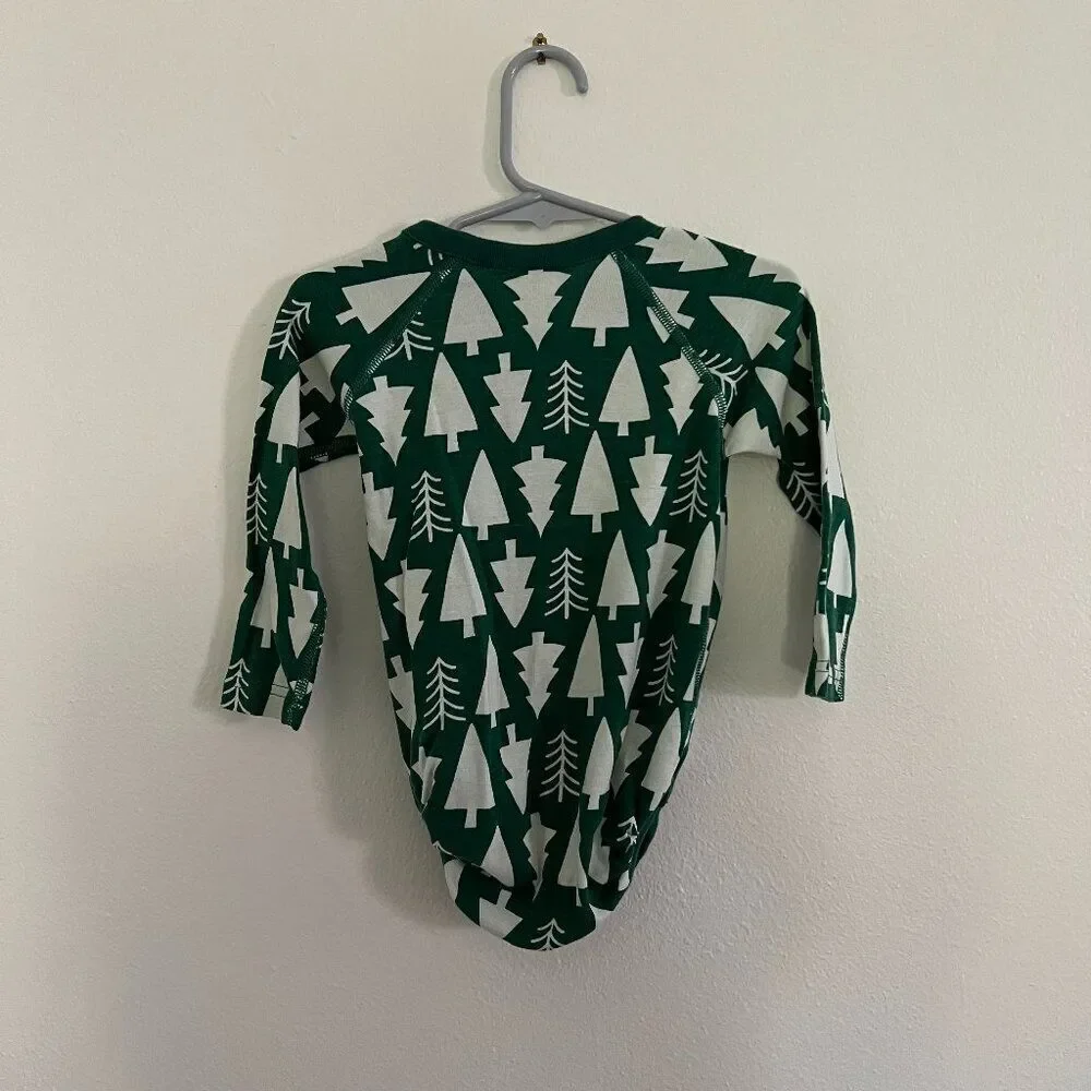 Hanna Andersson Holiday Winter Green Family Match Onesie